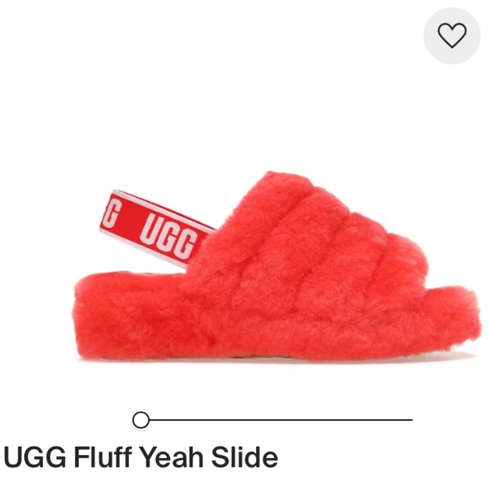 UGG Fluff Yeah Red Currant Slides NWT Size 7